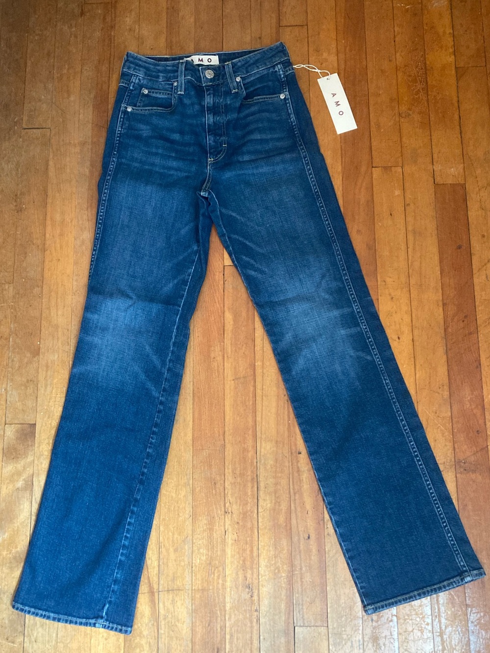 AMO Willa Slim Flare Dark Blue High-Rise Jeans SIZE 26